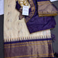 Semi Gadwal Silk Paithani Cream Purple Saree - SR001108