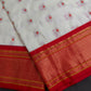 Semi Gadwal Silk Paithani Off White Red Saree - SR001109