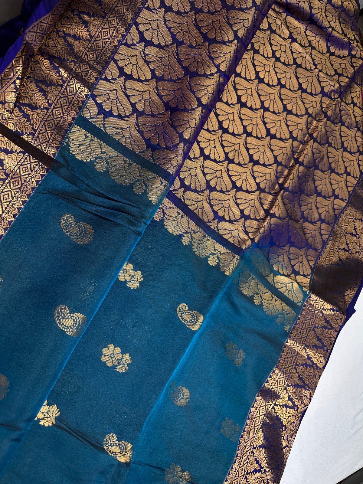 Dharmavaram Pattu Blue Semi Silk Saree - SR001110