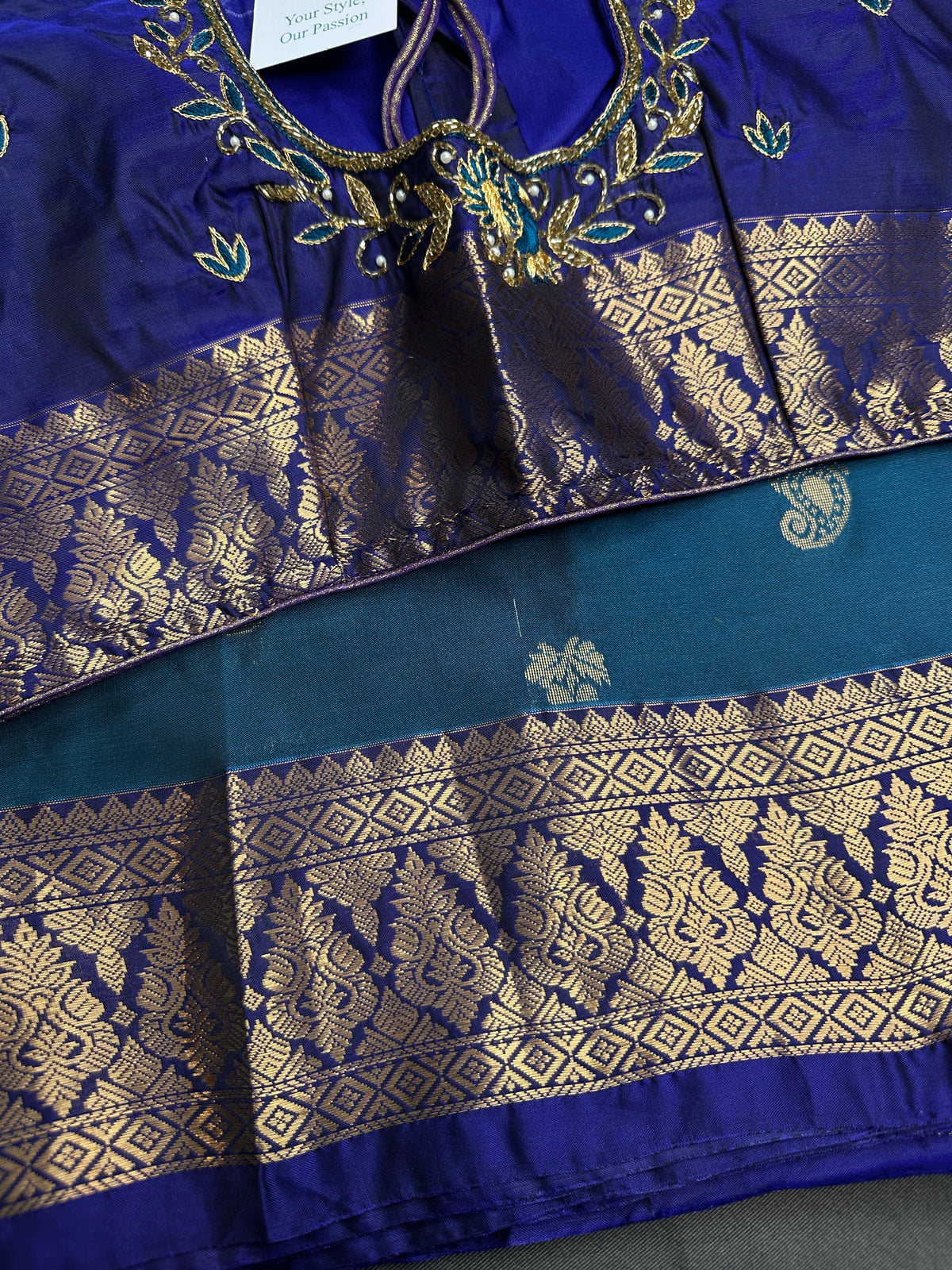 Dharmavaram Pattu Blue Semi Silk Saree - SR001110