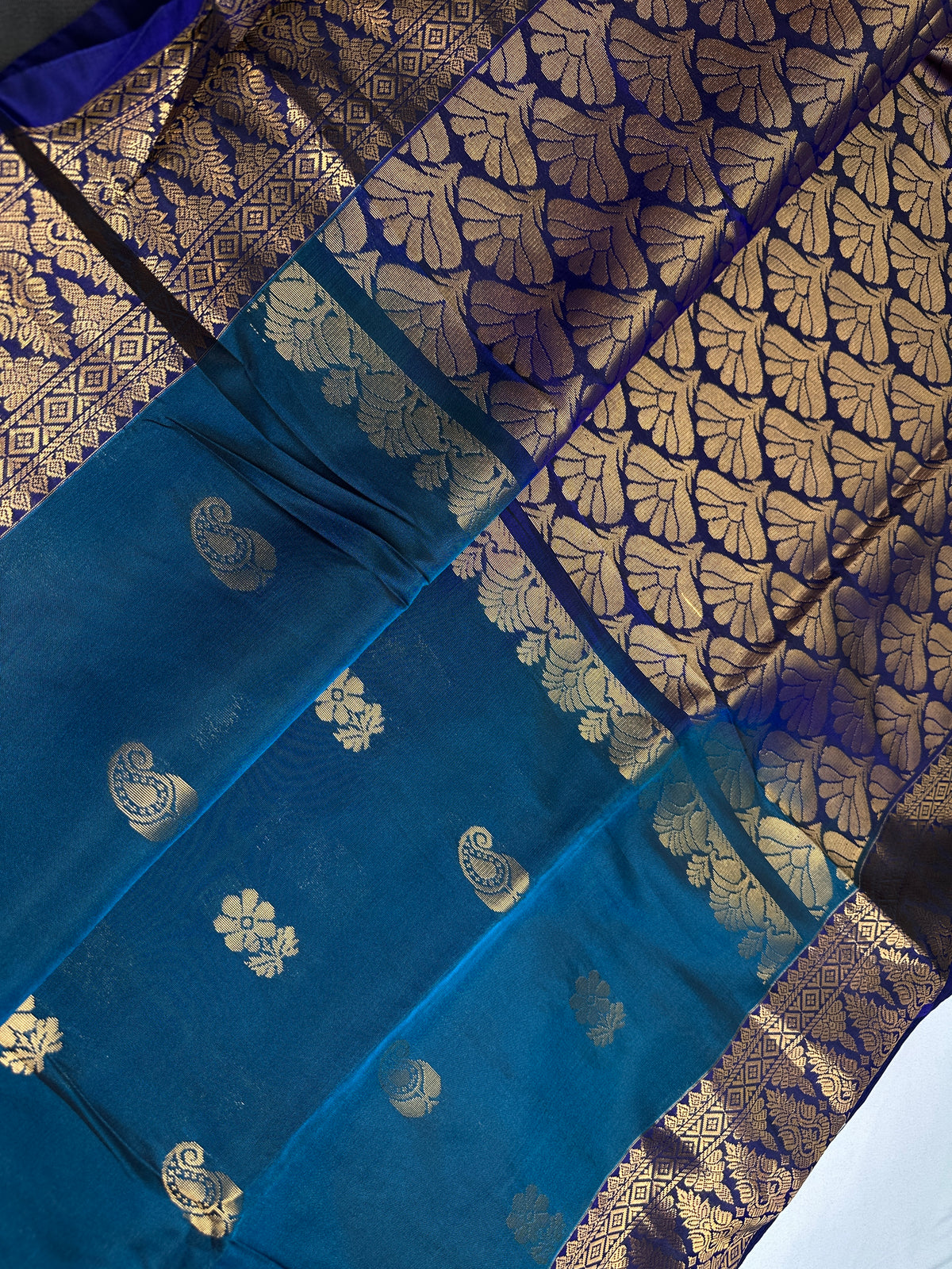 Dharmavaram Pattu Blue Semi Silk Saree - SR001110