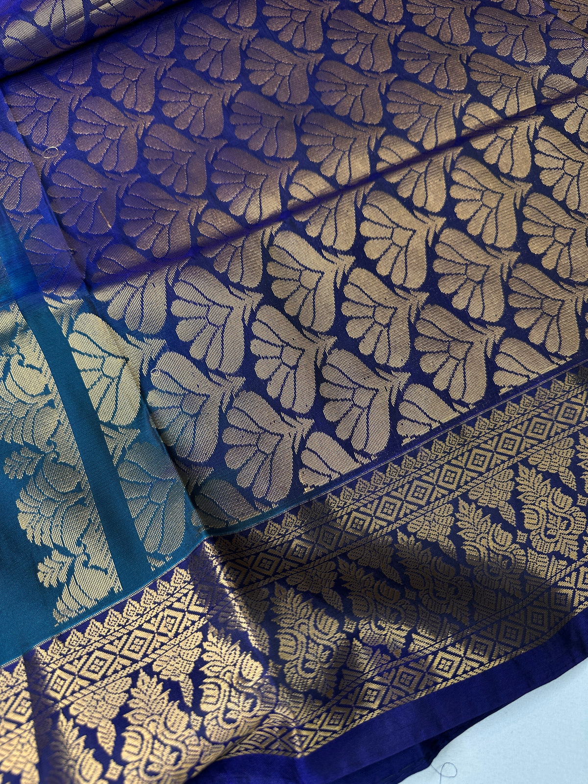 Dharmavaram Pattu Blue Semi Silk Saree - SR001110