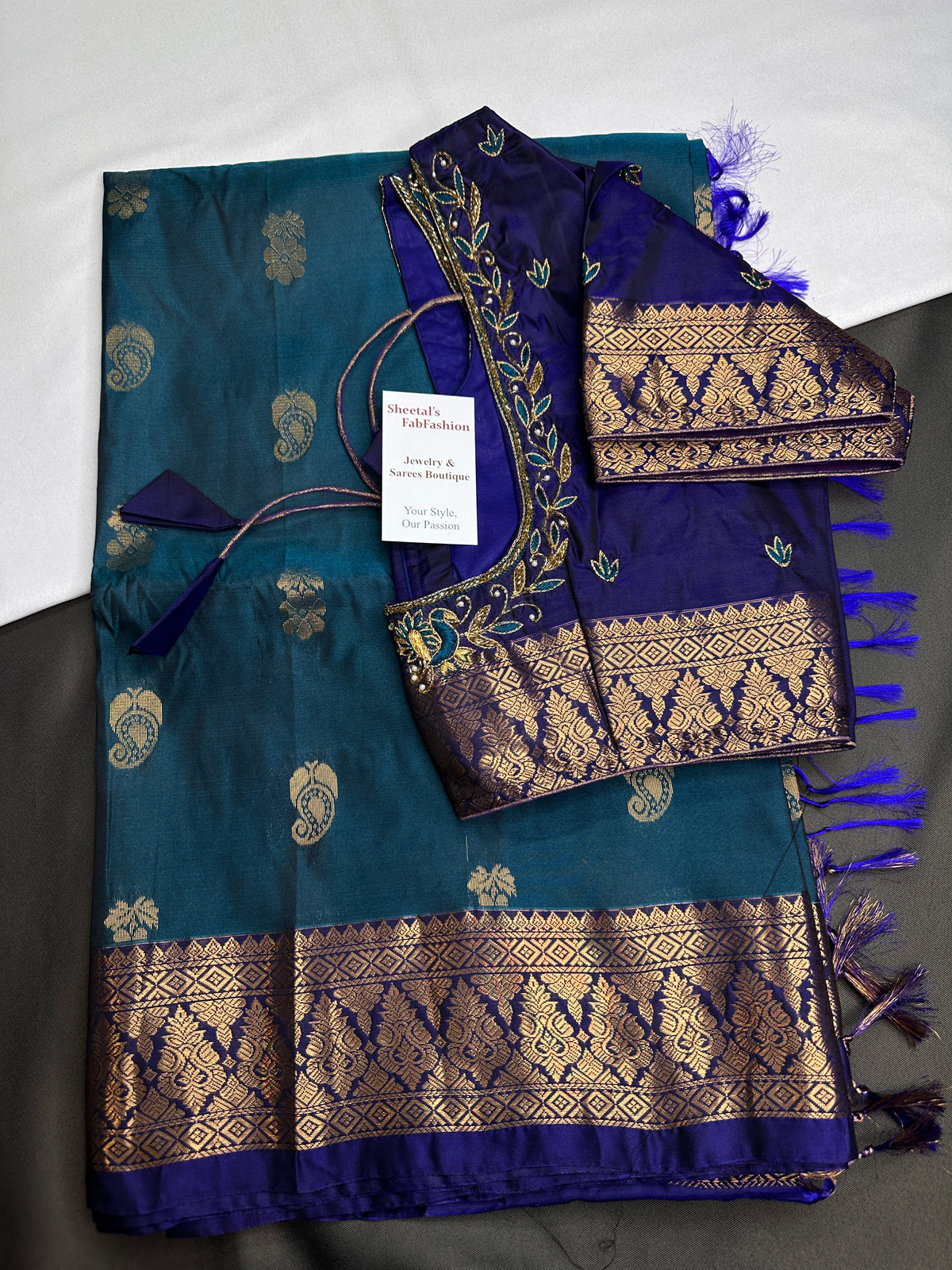 Dharmavaram Pattu Blue Semi Silk Saree - SR001110