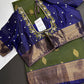 Dharmavaram Pattu Green Blue Semi Silk Saree - SR001111