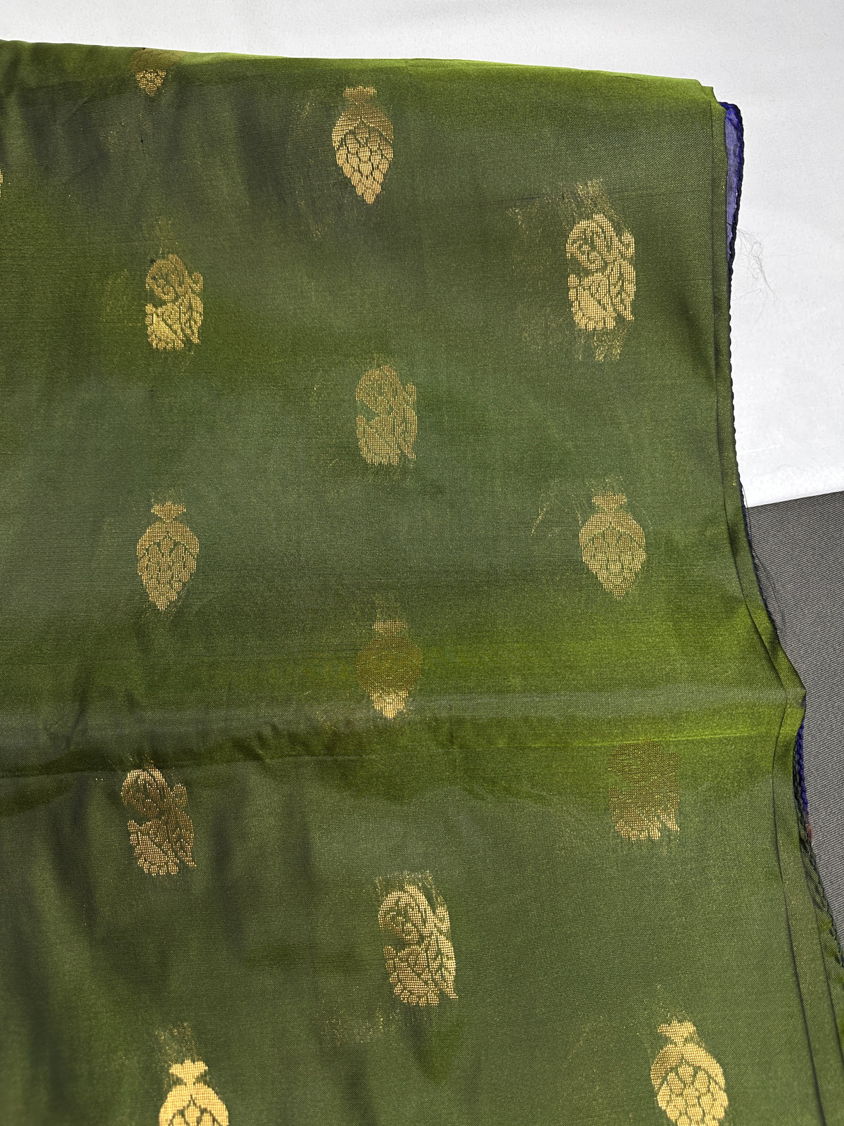 Dharmavaram Pattu Green Blue Semi Silk Saree - SR001111