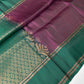 Handloom Pure Silk Mark Certified Purple Checked Saree - SR001112