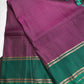 Handloom Pure Silk Mark Certified Purple Checked Saree - SR001112
