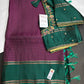 Handloom Pure Silk Mark Certified Purple Checked Saree - SR001112