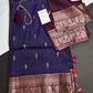 Kanchi Border Vintage Dharamvaram Blue Silk Saree - SR001113