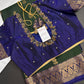 Dharmavaram Pattu Green Blue Semi Silk Saree - SR001116