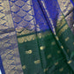 Dharmavaram Pattu Green Blue Semi Silk Saree - SR001116