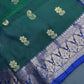 Dharmavaram Pattu Green Blue Semi Silk Saree - SR001116