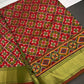 Pink Green Patola Ikkat Lightweight Silk Saree - SR001117