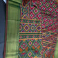 Pink Green Patola Ikkat Lightweight Silk Saree - SR001117
