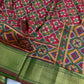 Pink Green Patola Ikkat Lightweight Silk Saree - SR001117