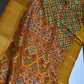 Mustard Green Patola Ikkat Lightweight Silk Saree - SR001118