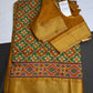 Mustard Green Patola Ikkat Lightweight Silk Saree - SR001118