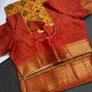 Mustard Orange Patola Ikkat Lightweight Silk Saree - SR001119