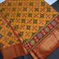 Mustard Orange Patola Ikkat Lightweight Silk Saree - SR001119