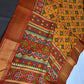Mustard Orange Patola Ikkat Lightweight Silk Saree - SR001119