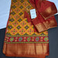 Mustard Orange Patola Ikkat Lightweight Silk Saree - SR001119