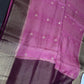Pink Checks Butta Zari Weaving Raw Mango Saree | SR001120
