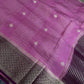 Pink Checks Butta Zari Weaving Raw Mango Saree | SR001120