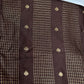 Brown Checks Butta Purple Zari Weaving Raw Mango Saree | SR001121