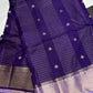 Purple Checks Butta Zari Weaving Raw Mango Saree | SR001122