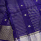 Purple Checks Butta Zari Weaving Raw Mango Saree | SR001122