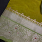 Green Raw Mango Lightweight Silk Saree | SR001123