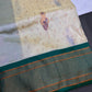 Semi Gadwal Chanderi Silk Paithani Cream Green Saree | SR001125