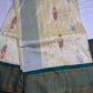 Semi Gadwal Chanderi Silk Paithani Cream Green Saree | SR001125