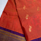 Semi Gadwal Chanderi Silk Paithani Orange Purple Saree | SR001126
