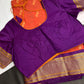 Semi Gadwal Chanderi Silk Paithani Orange Purple Saree | SR001126