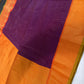 Vintage Checks Kanjeevaram Pattu Semi Purple Orange Silk Saree | SR001128