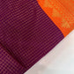 Vintage Checks Kanjeevaram Pattu Semi Purple Orange Silk Saree | SR001128