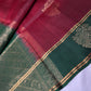 Pure Soft Silk Maroon Green Saree | SR001129