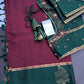 Pure Soft Silk Maroon Green Saree | SR001129