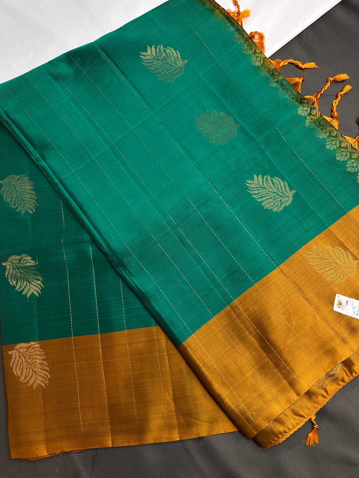 Pure Soft Silk Green Mustard Saree - SR001130