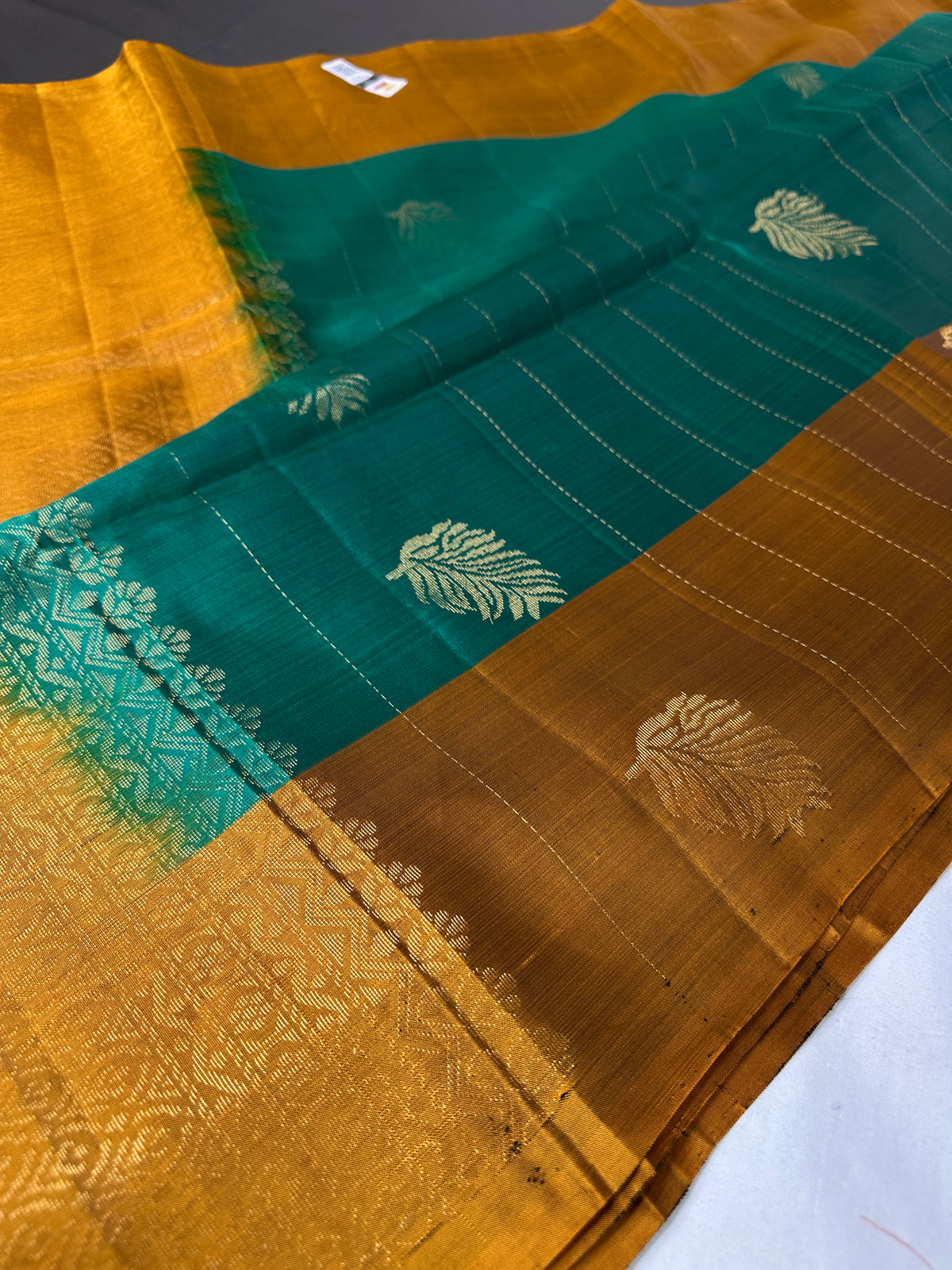 Pure Soft Silk Green Mustard Saree - SR001130