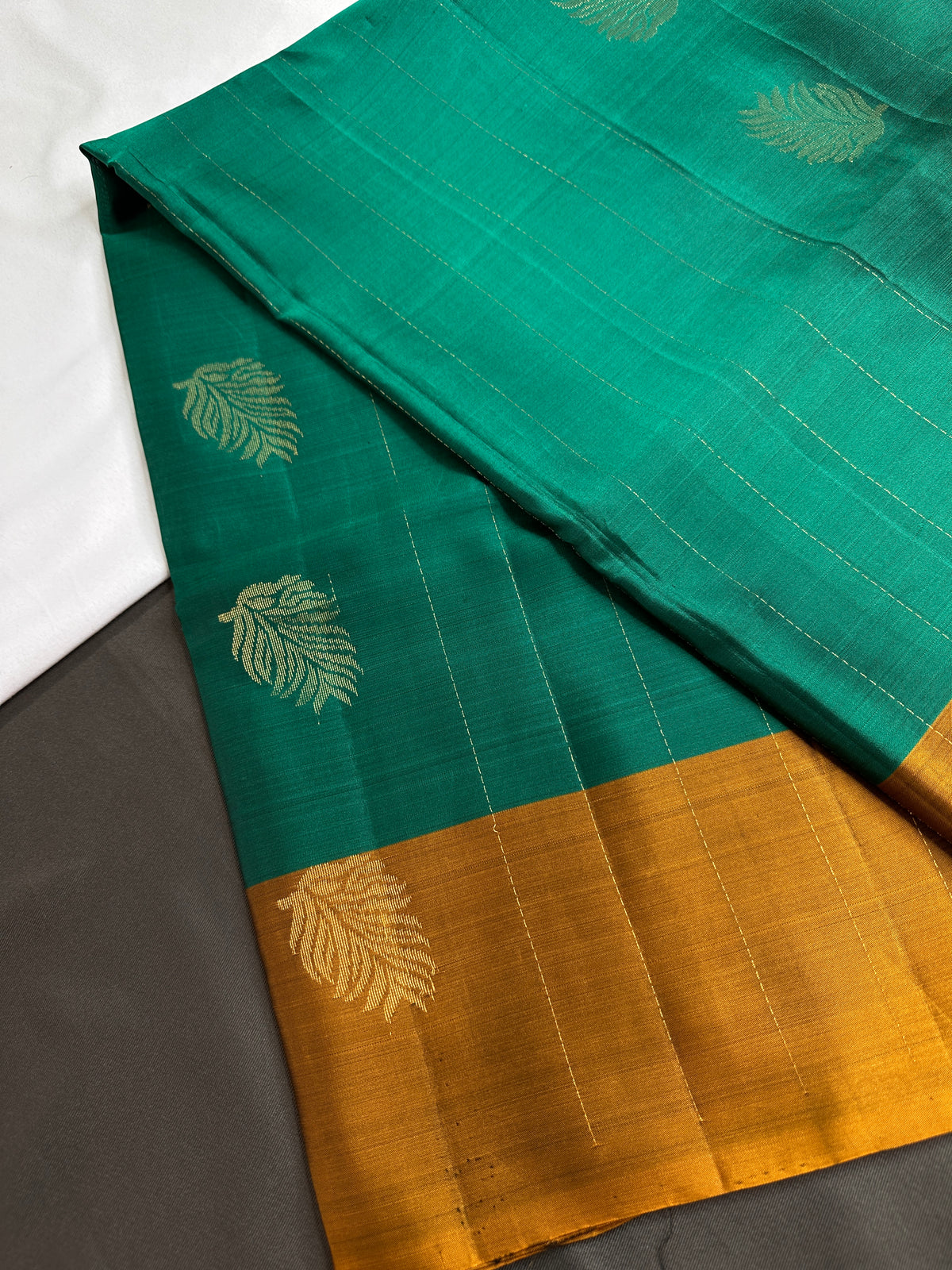 Pure Soft Silk Green Mustard Saree - SR001130