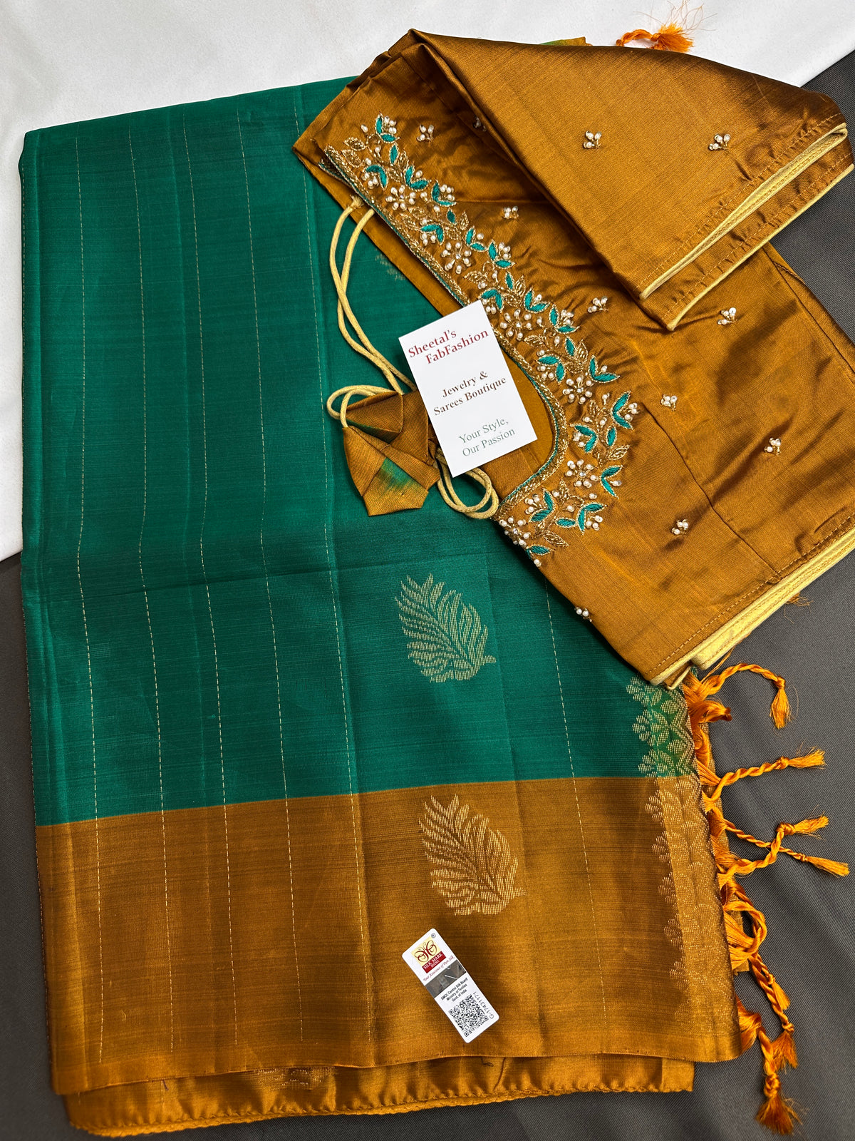 Pure Soft Silk Green Mustard Saree - SR001130