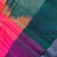 Pure Soft Silk Pinkish Orange Green Saree - SR001131