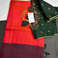 Pure Soft Silk Pinkish Orange Green Saree - SR001131