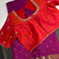 Pure Soft Silk Purple Orange Green Saree - SR001132
