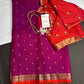 Pure Soft Silk Purple Orange Green Saree - SR001132