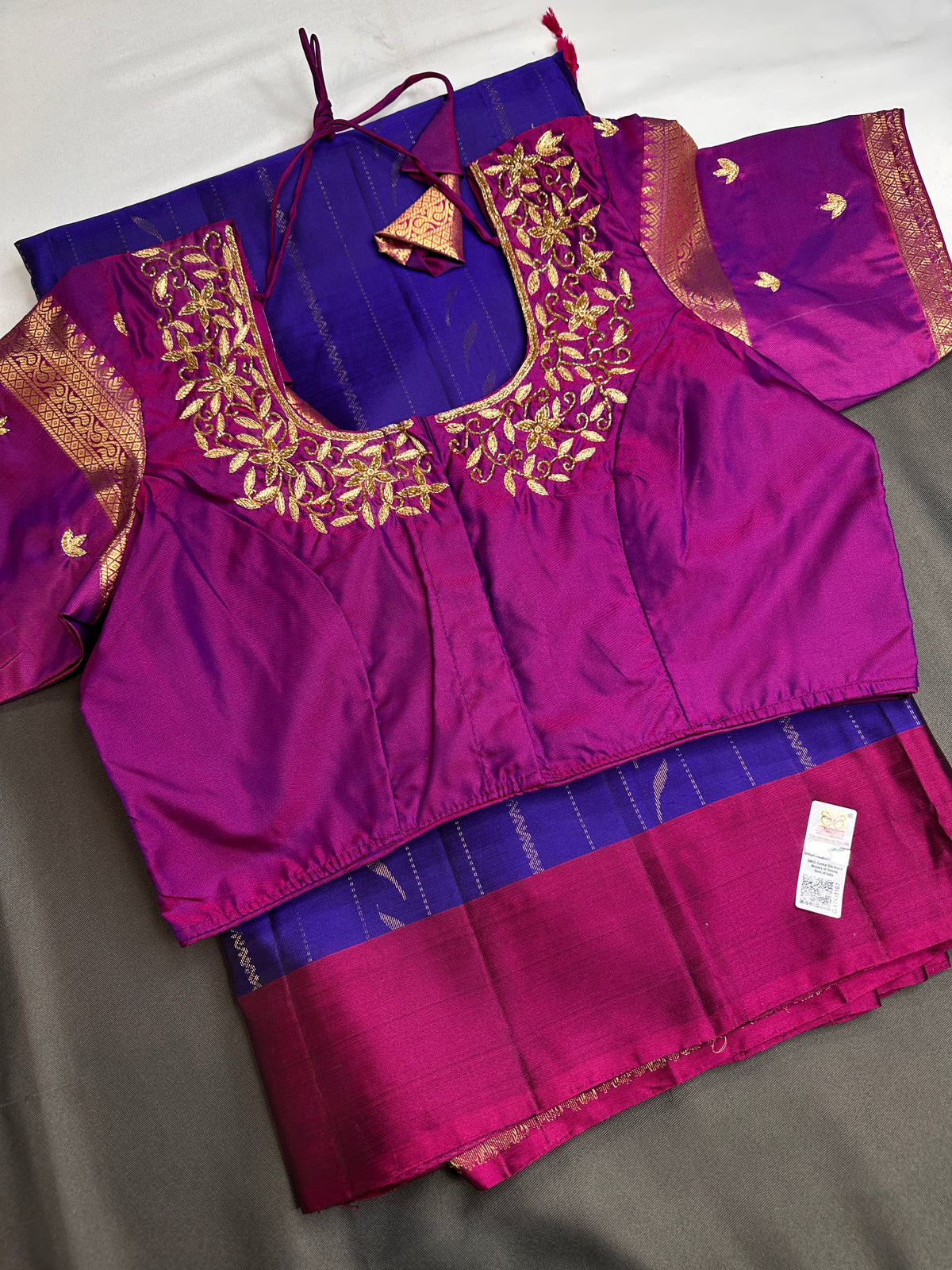Pure Soft Silk Blue Purple Saree - SR001133