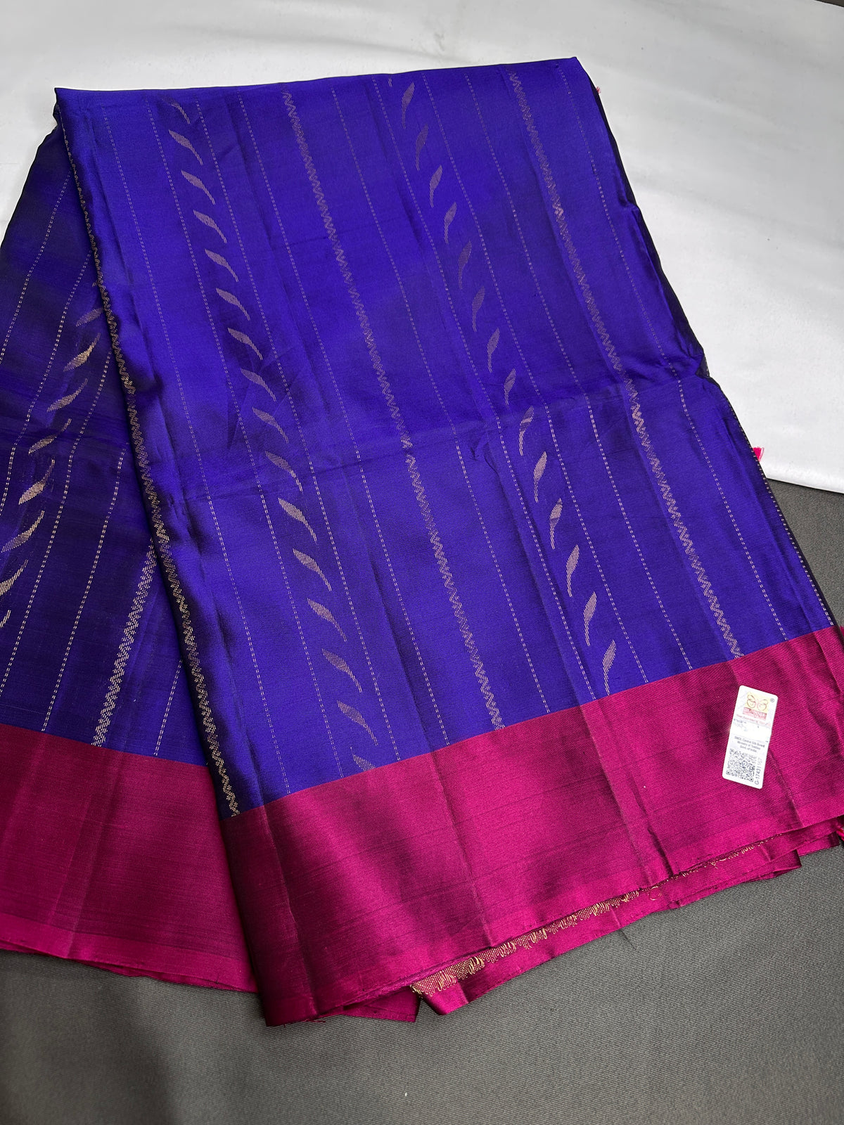 Pure Soft Silk Blue Purple Saree - SR001133