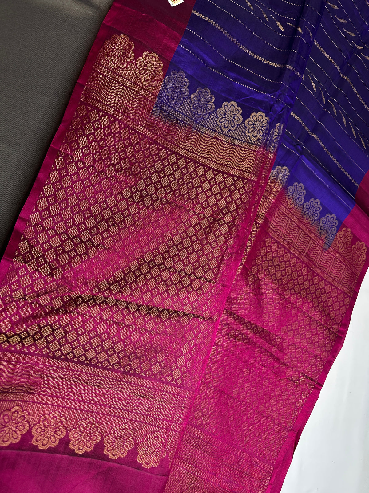 Pure Soft Silk Blue Purple Saree - SR001133